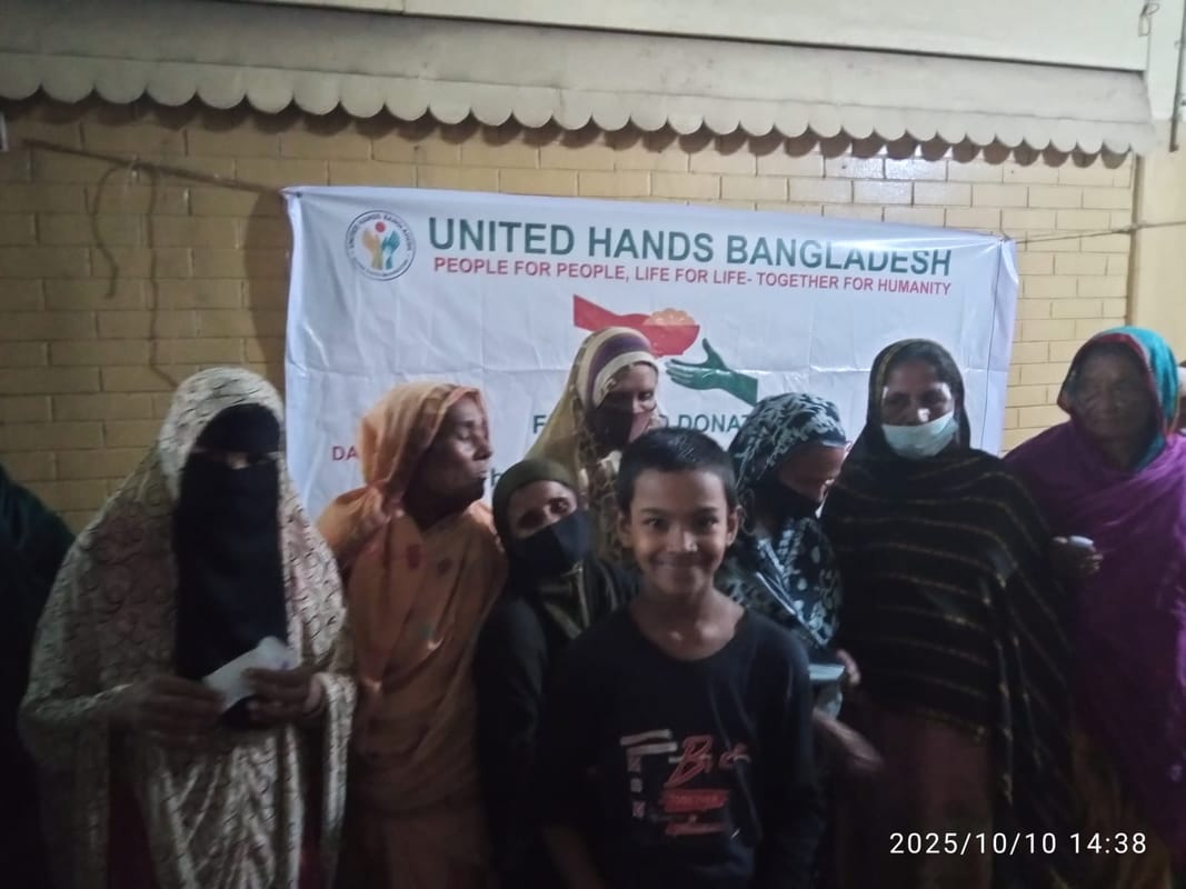 Community members at evening event